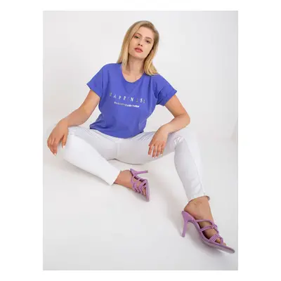 Purple asymmetrical cotton t-shirt larger size