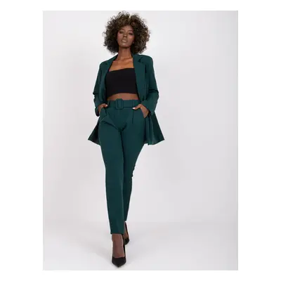 Dark green classic Giulia trousers with high waist