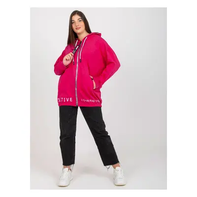 Fuchsia zipper sweatshirt size plus