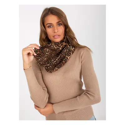 Dark beige women's scarf with spots