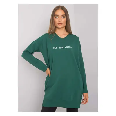 Dark green tunic with inscription Halifax RUE PARIS