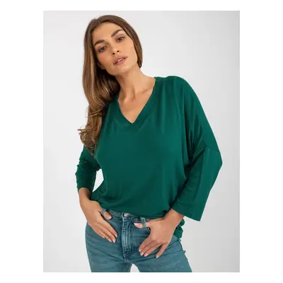 Dark green basic blouse for everyday wear