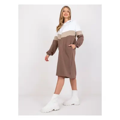 White and brown hoodie dress Irem RUE PARIS