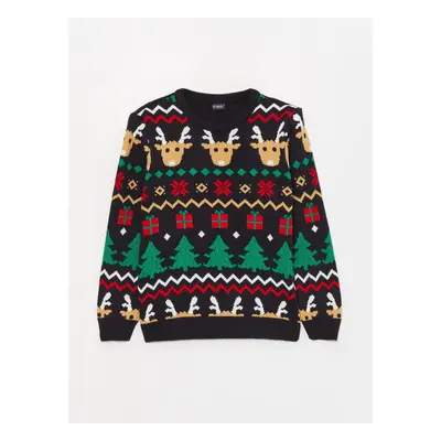 LC Waikiki Crew Neck Christmas Theme Long Sleeve Boy Knitwear Sweater