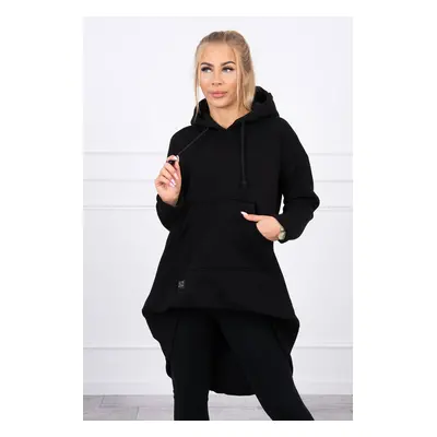 Reinforced hoodie black with long back