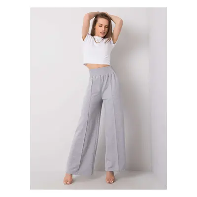 RUE PARIS Cotton sweatpants gray