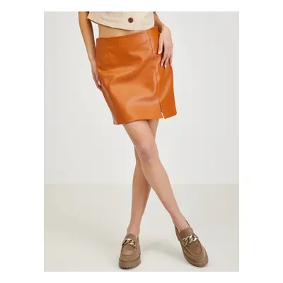 Orange leatherette skirt ORSAY - Ladies