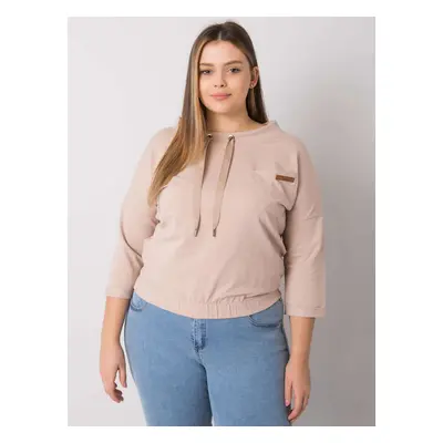 Light beige sweatshirt plus size without hood Pasadena