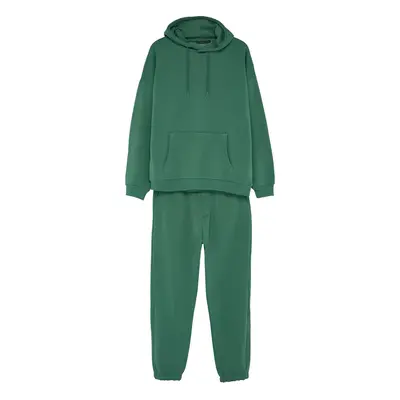 Trendyol Green Oversize/Wide Cut Hooded Fleece Inside/Warm Sweatshirt Tracksuit