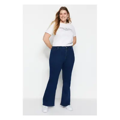 Trendyol Curve Indigo High Waist Flare Jeans