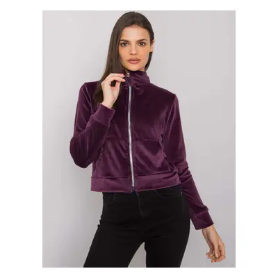 Dark purple velour sweatshirt Charley RUE PARIS