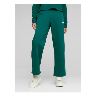 Dark Green Womens Shortened Sweatpants Puma ESS+ - Women