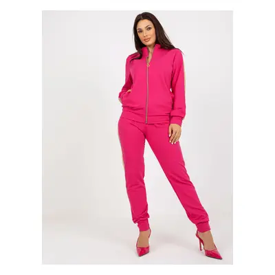 Fuchsia casual set with sweatshirt