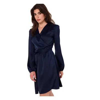 Makover Woman's Dress K175 Navy Blue