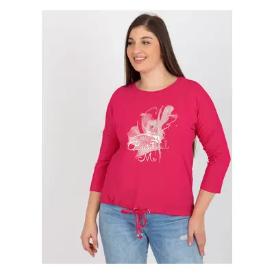 Fuchsia blouse of larger size for everyday wear with expression