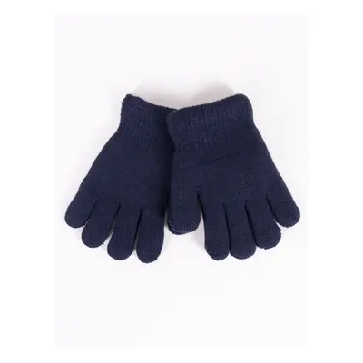 Yoclub Kids's Boys' Five-Finger Double-Layer Gloves RED-0104C-AA50-003 Navy Blue