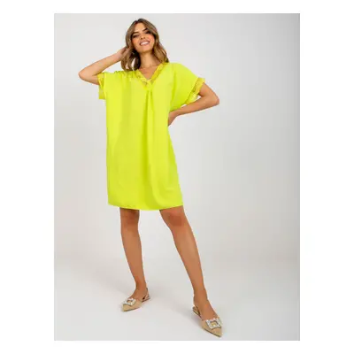 Lime oversize dress with viscose