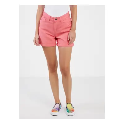 Coral denim shorts Noisy May Smiley - Women