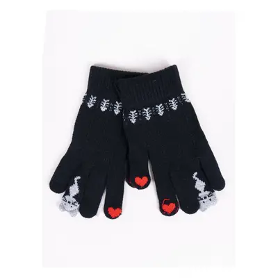 Yoclub Kids's Girls' Five-Finger Touchscreen Gloves RED-0075G-AA5F-003