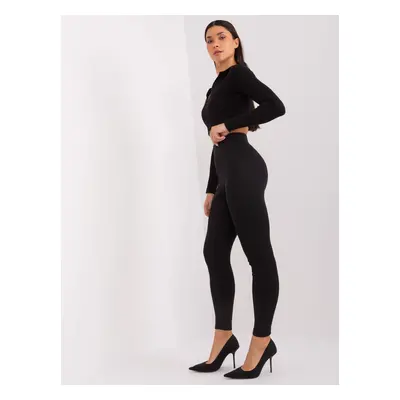 Black basic leggings with high waist RUE PARIS