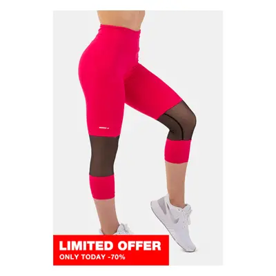 Dámské legíny Nebbia High-Waist ¾ Length Sporty Leggings pink