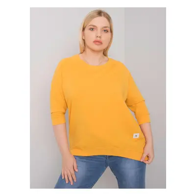 Yellow cotton sweatshirt larger size by Ninetta