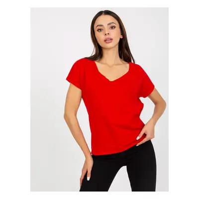 Basic Red Women's Cotton T-shirt