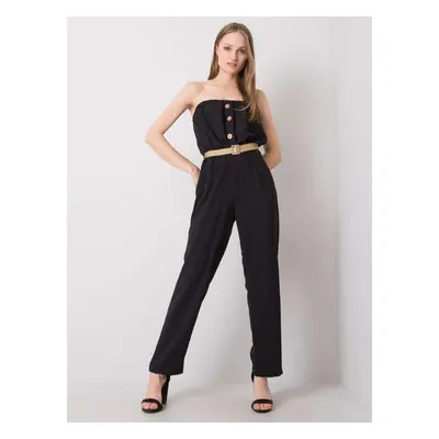 RUE PARIS Fekete jumpsuit övvel