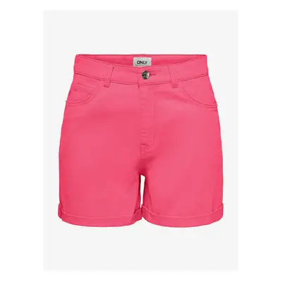 Dark pink womens denim shorts ONLY Vega - Women