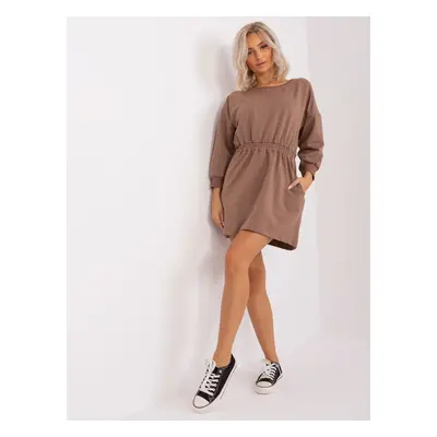 Brown flowing sweatshirt dress