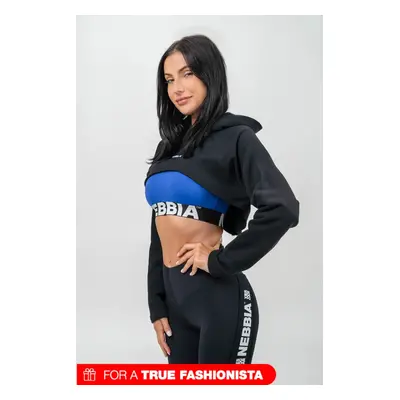 NEBBIA Crop sweatshirt with long sleeves and hood GYM TIME