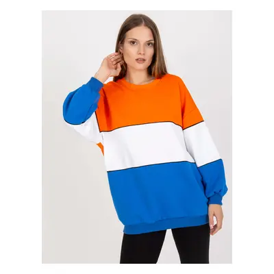 Basic oversize sweatshirt RUE PARIS in orange and blue