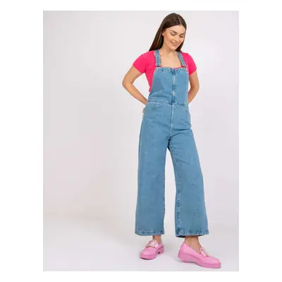 Light blue women's denim jumpsuit Verona RUE PARIS