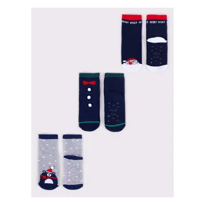 Yoclub Kids's Children's Christmas Terry 3Pack Socks SKF-X001U-AA0D-0002