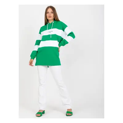 Green-and-white hoodie with embroidery RUE PARIS