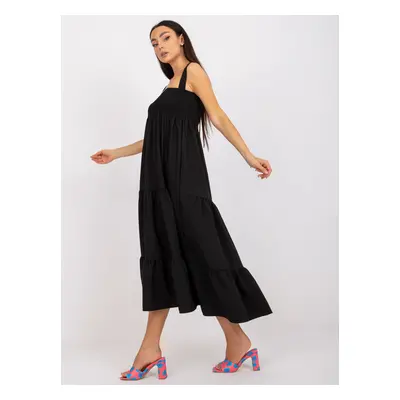 Black hanger dress with frills RUE PARIS