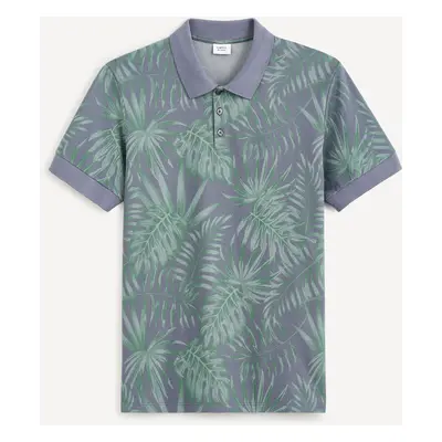 Celio Polo T-shirt Cepalm with leaves - Men