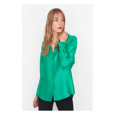 Trendyol Basic Oversize Woven Satin Shirt