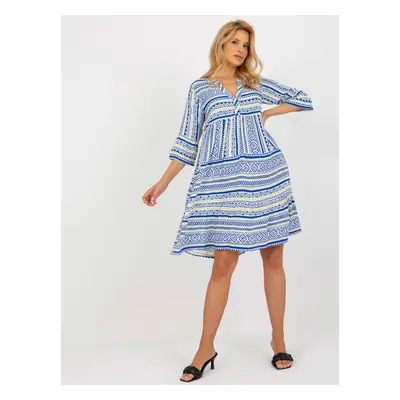 Women's boho dress with 3/4 sleeve Sublevel - multicolored