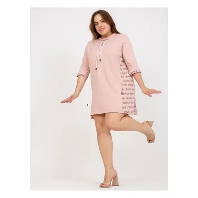 Dusty pink cotton sweatshirt dress size plus