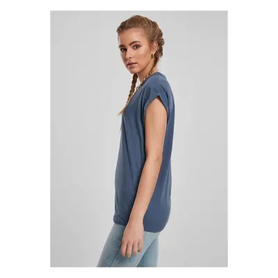 Women's t-shirt with extended shoulder vintageblue