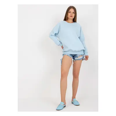 Basic light blue cotton sweatshirt Lana