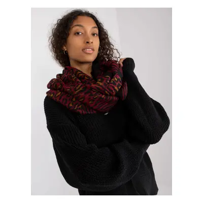 Black-brown scarf with animal patterns