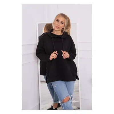 Insulated sweatshirt with zipper on the side black