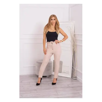 Pleated beige trousers