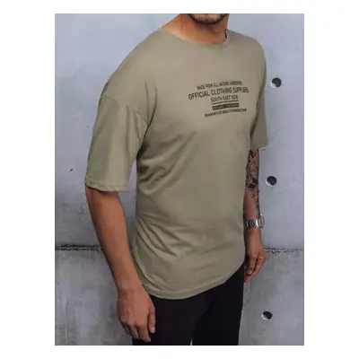 Men's T-shirt with khaki print Dstreet z