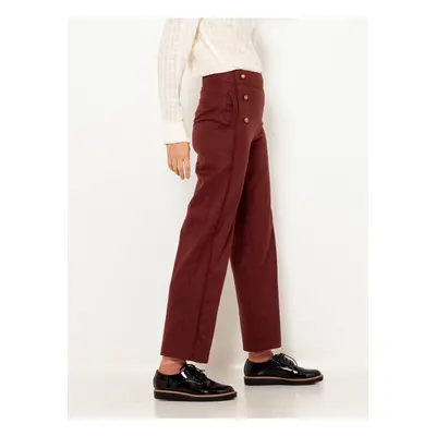 Brown wide shortened trousers CAMAIEU - Women