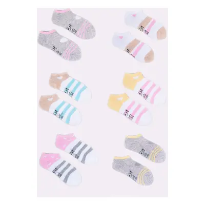 Yoclub Kids's Girls' Ankle Cotton Socks Patterns Colours 6-pack SKS-0008G-AA00-001