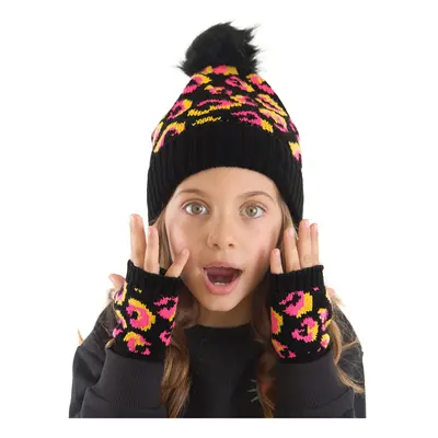 mshb&g Pink Leopard Girls Beanie Gloves Set