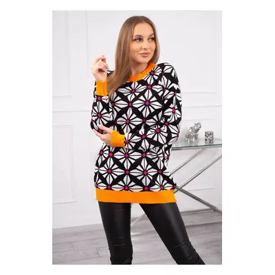 Sweater with a geometric motif in black color